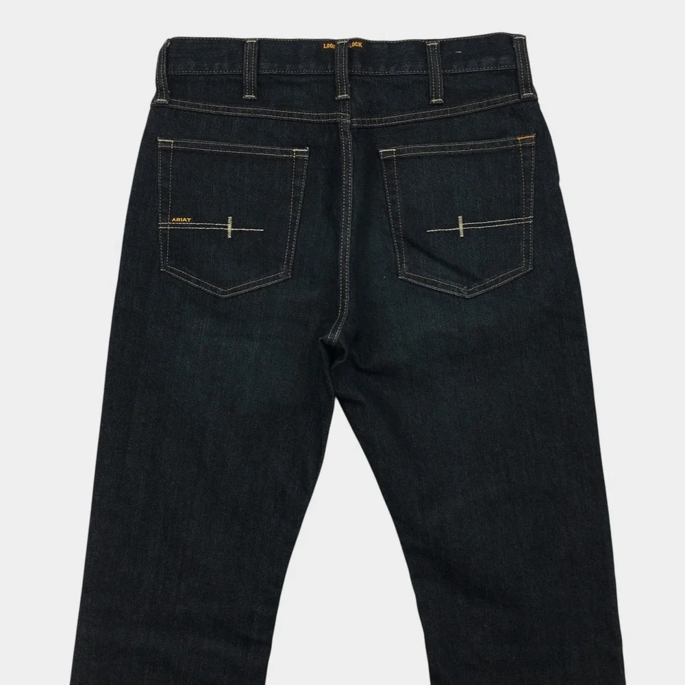 NEW! Ariat Rebar M5 Blackstone Straight Leg Jeans Mens 32x36 Dark Wash Denim